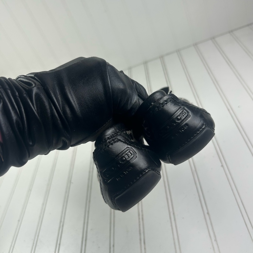 Coach Reagan Leopard Print Ballet Flats Black Bow Leather Women’s Size 8 - Picture 5 of 11